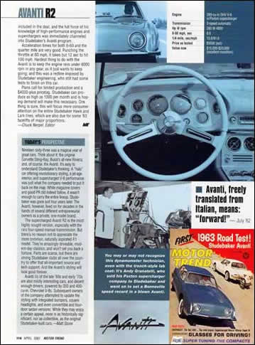 Motor Trend Article