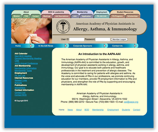 AAI Website Homepage