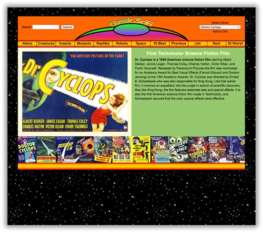 Scifi Website Page